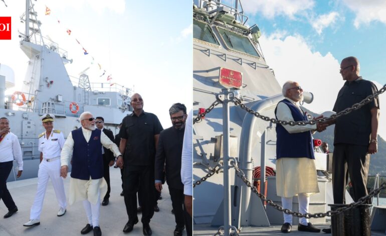 PM Modi hands over Made-in-India patrol vessel, to Seychelles for maritime security | India News