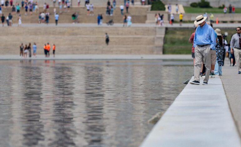Trump says six people have been arrested for damaging the Reflecting Pool