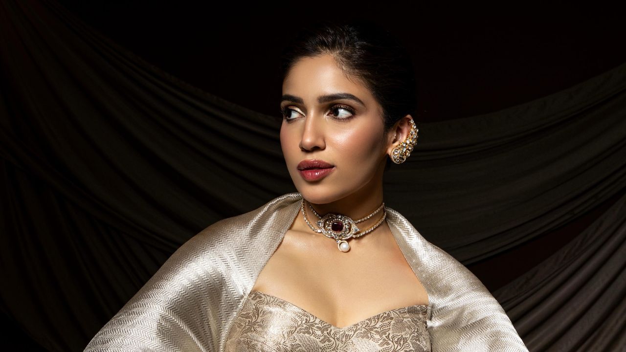 Bhumi Pednekkar styled her Ekaya Banaras Kanchipuram silk sari with a brocade corset