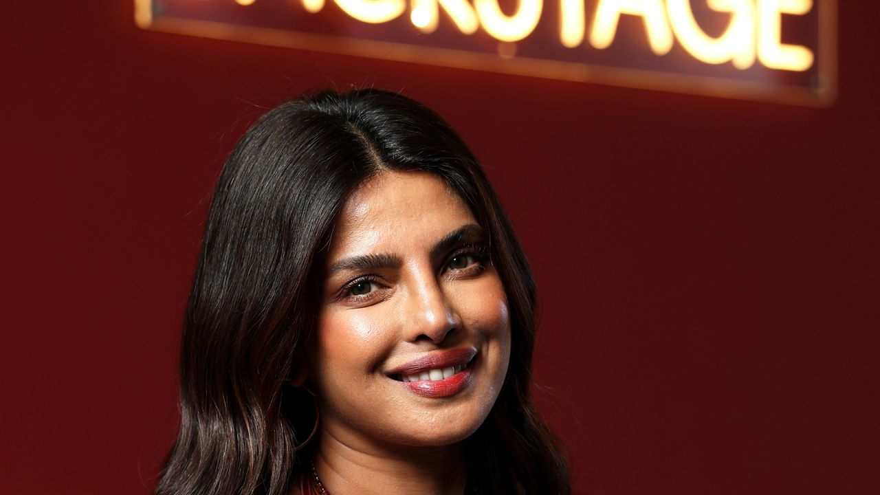 Priyanka Chopra Jonas wore a feminine halterneck dress to a panel discussion in the French Riviera