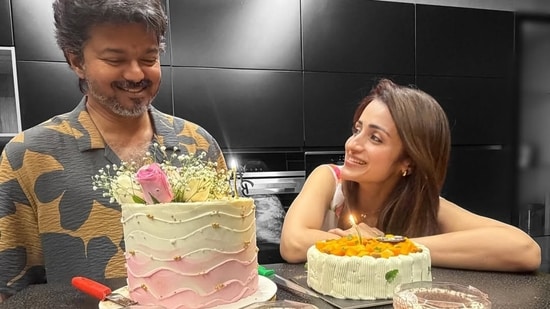 Trisha Krishnan can’t take eyes off Vijay as he celebrates his 52nd birthday with her; pens sweet message for him