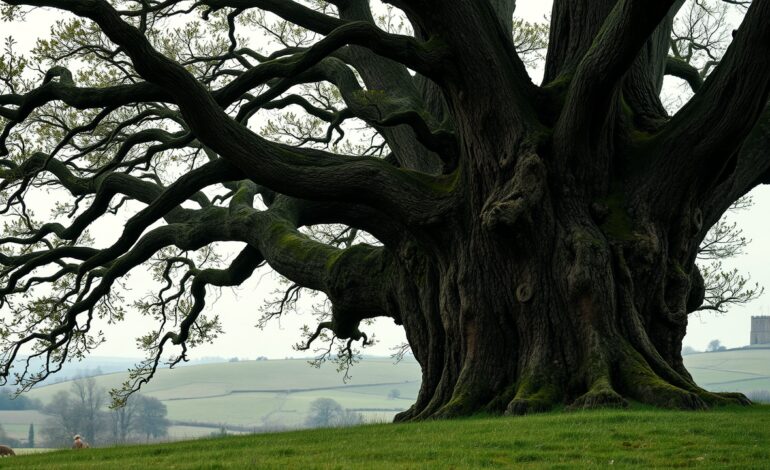 This oak tree survived a World War II bomber crash nearly 80 years ago. Now it is competing for Tree of the Year | World News