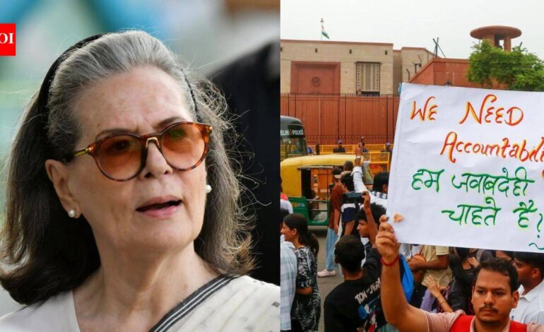 ‘Trademark arrogance’: Sonia Gandhi says Modi govt treated NEET protestors as ‘enemies of nation’ | India News