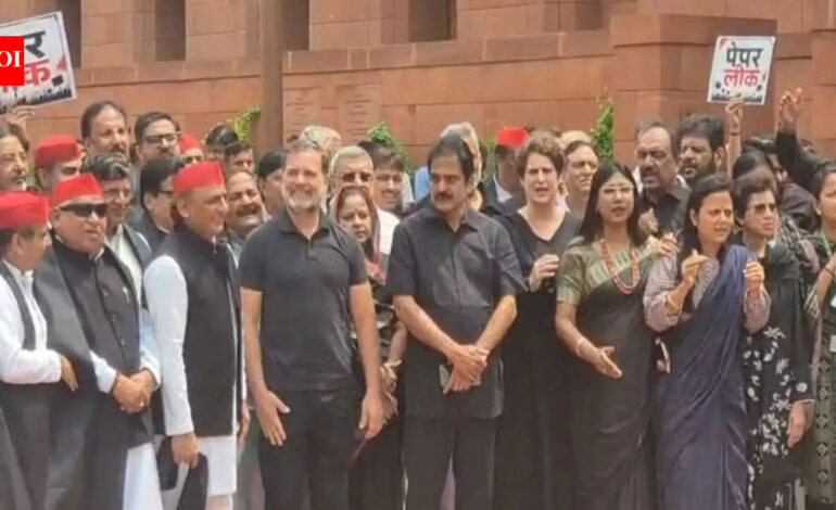 Opposition MPs take out march in solidarity with protesters | India News