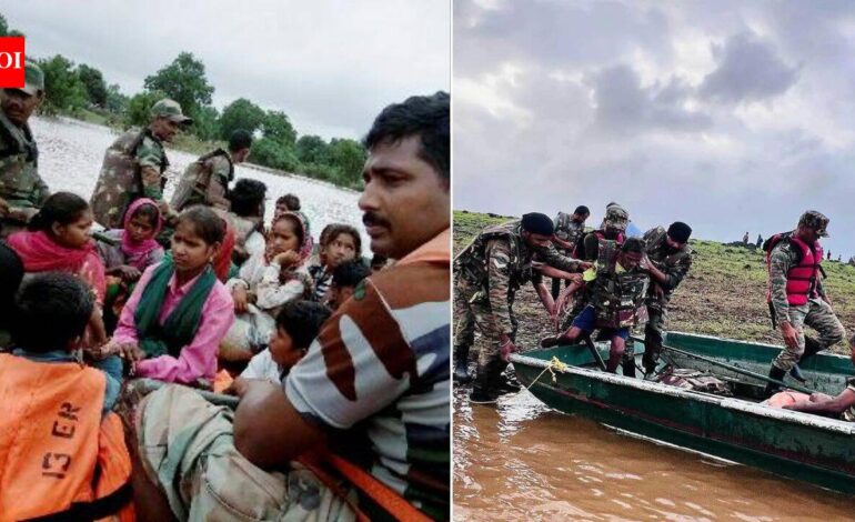 Army rescues 57 stranded as major flood relief operation begins in Gujarat’s Navsari | India News