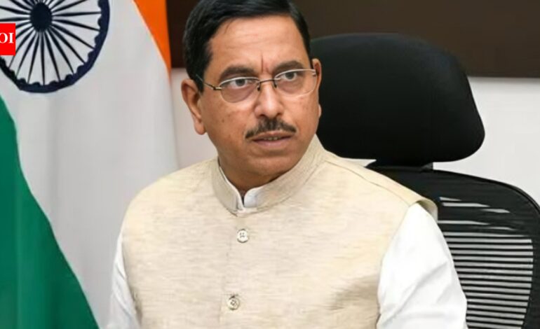 Pralhad Joshi takes charge as Union education minister a day after Dharmendra Pradhan’s resignation | India News