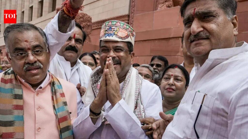 'Dharmendra Pradhan Zindabad': Ex-education minister gets rousing welcome in Parliament; oppn fumes | India News
