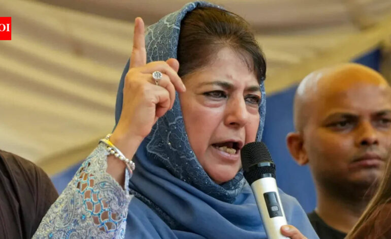 Mehbooba Mufti: Jammu and Kashmir: Mehbooba faces heat over Jantar Mantar comment, opposition accuses her justifying use of force in UT | India News