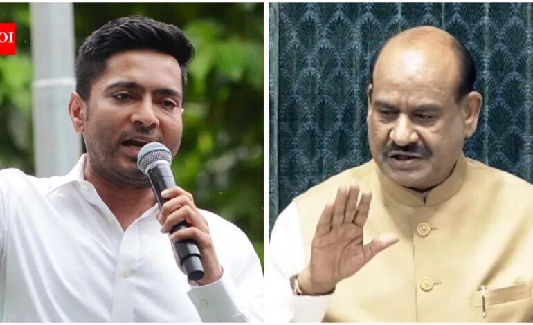 Abhishek Banerjee: TMC’s Abhishek Banerjee meets Lok Sabha Speaker Om Birla, seeks early decision on disqualification of 20 rebel MPs | India News