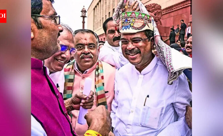 Dharmendra Pradhan: ‘I am a street fighter’: Combative Dharmendra Pradhan arrives in Parliament to a rousing welcome | India News
