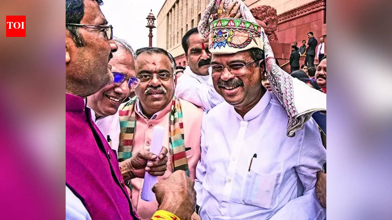 Dharmendra Pradhan: ‘I am a street fighter’: Combative Dharmendra Pradhan arrives in Parliament to a rousing welcome | India News