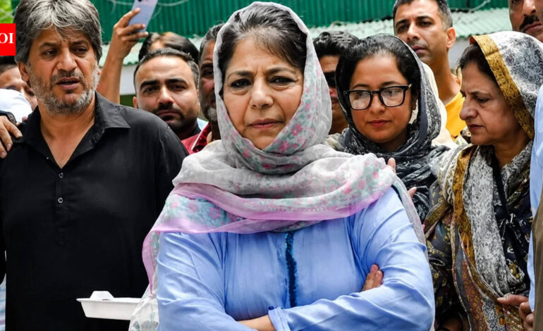 Mehbooba Mufti: ‘I regret it’: Mehbooba Mufti claims Jantar Mantar remark a slip of tongue, apologises | India News