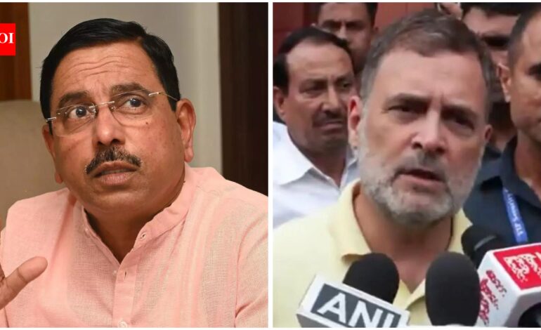 Pralhad Joshi: Congress, BJP spar over Pralhad Joshi’s pick as education minister | India News