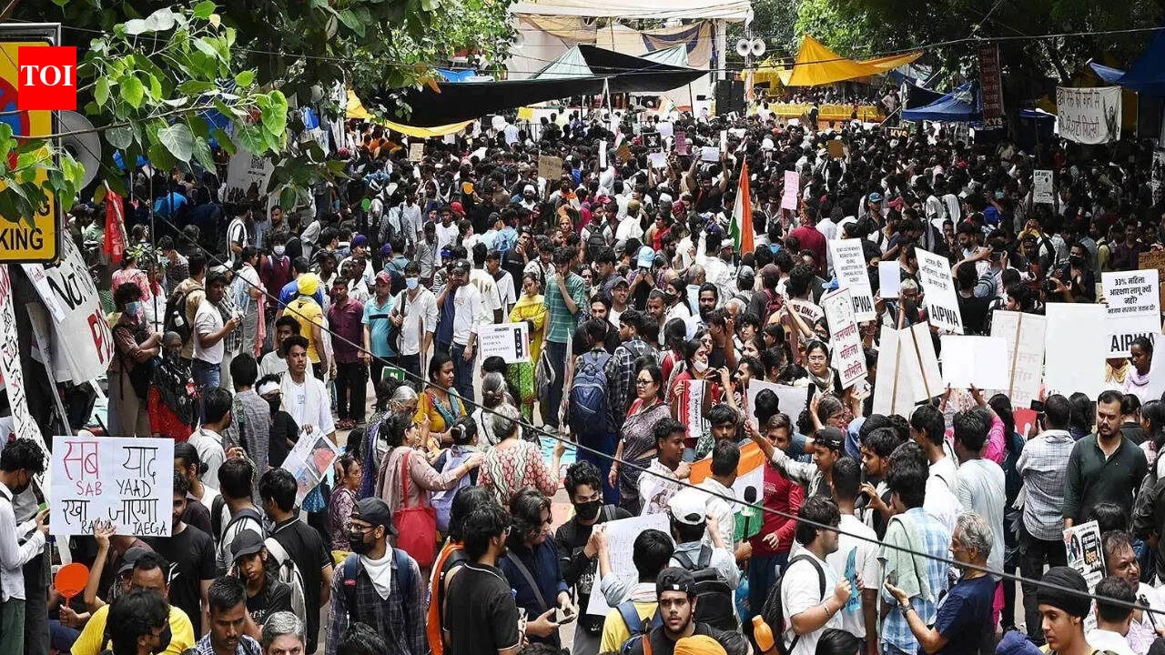 Woman injured during NEET protest discharged from RML after 10 days | India News
