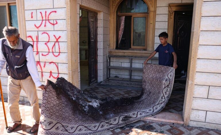 Palestinians say Israeli settlers torch mosque, factory