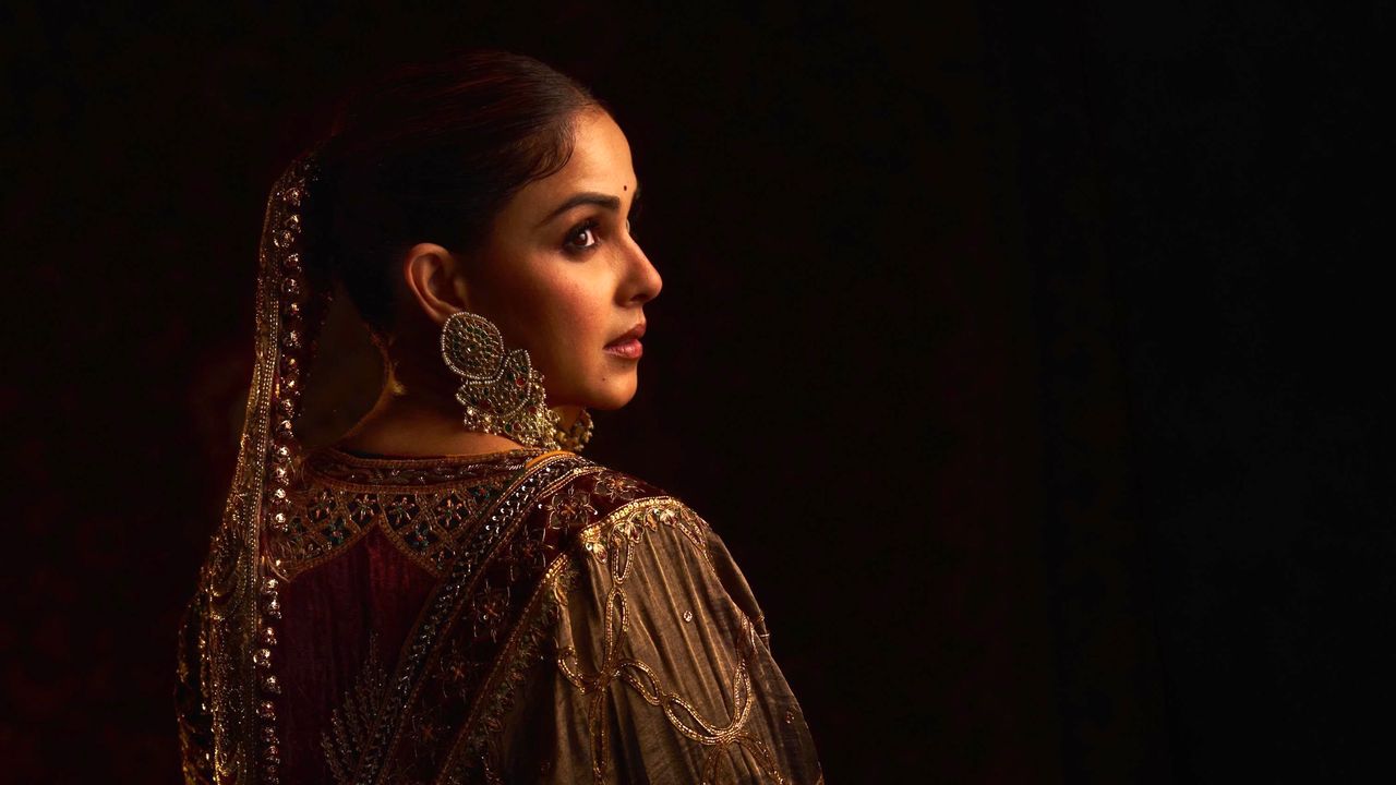 Genelia Deshmukh wore a Mughal-inspired anarkali with a heritage tukdi-embroidered velvet waistcoat