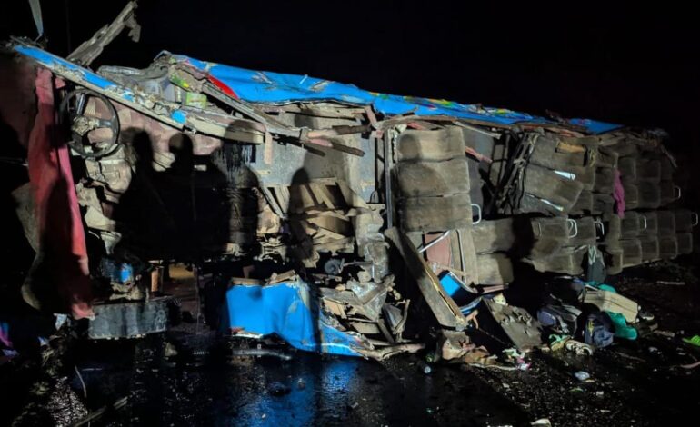 At least 20 children and one adult were killed in a school bus crash in Uganda, police say