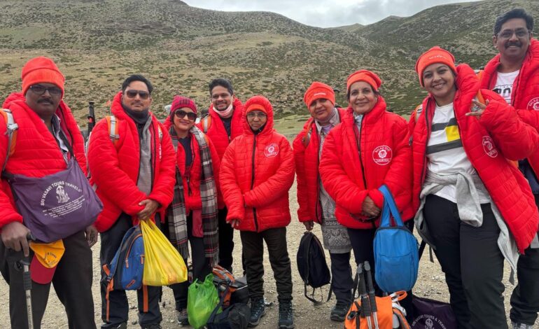 A sea of devotees complete parikrama at the rooftop of the world