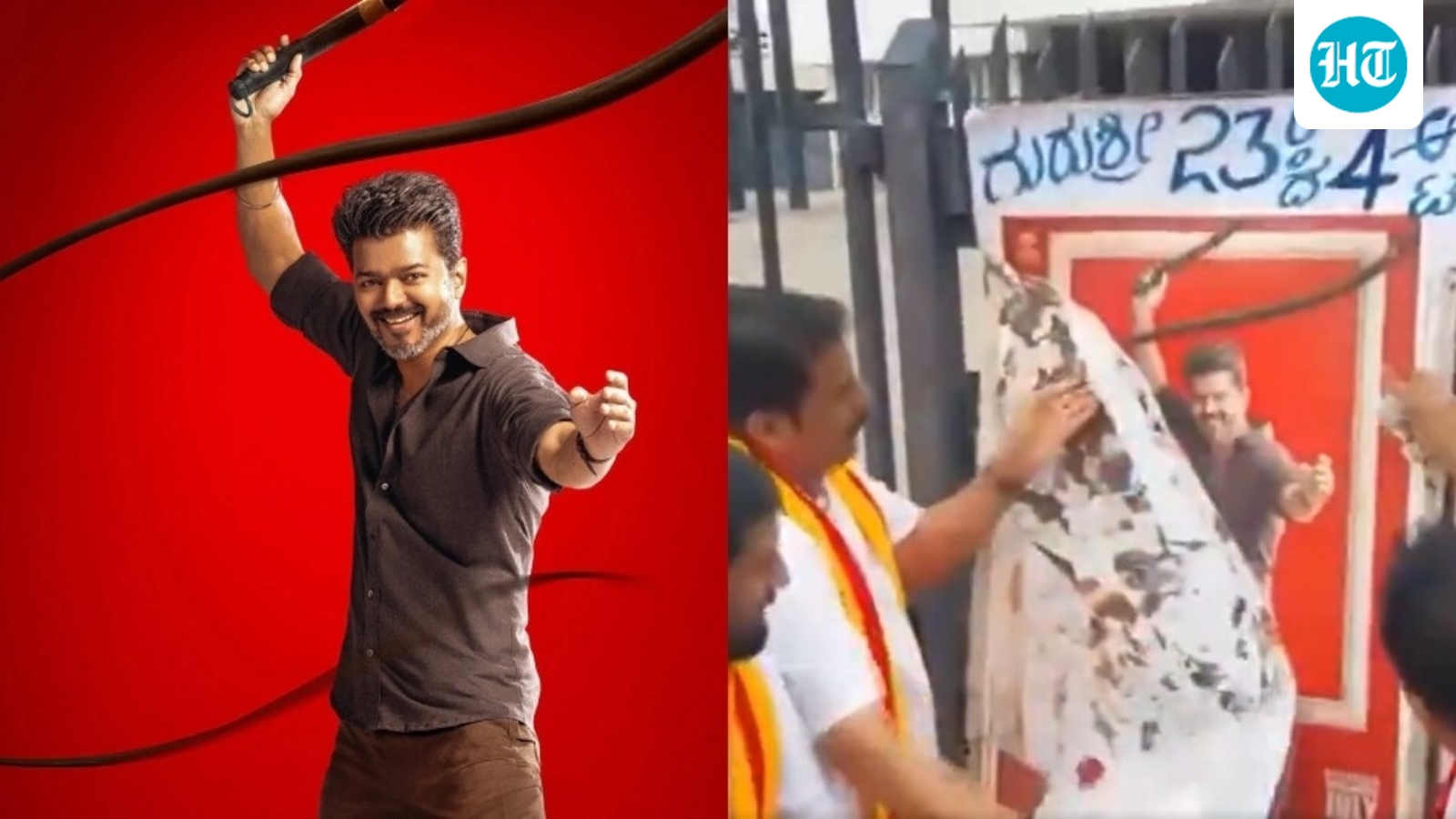 Vijay’s Jana Nayagan screening halted due to Cauvery protests; posters torn by activists in Karnataka