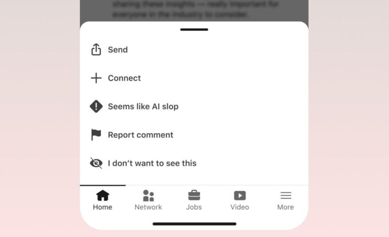 LinkedIn lets users report AI-generated ‘slop’ posts in push for authentic content | Technology News