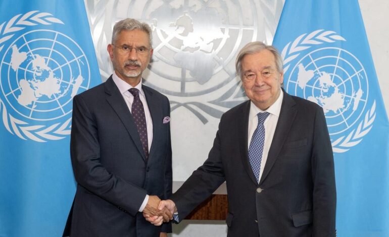 Jaishankar discusses global developments, including West Asia, Ukraine with UN Chief Guterres