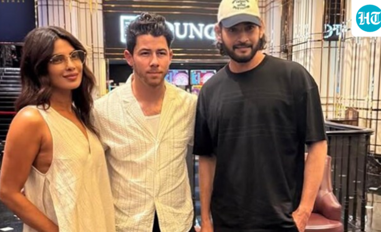 Priyanka Chopra steps out with Nick Jonas and Mahesh Babu for movie night in Hyderabad amid Varanasi shoot. See pics