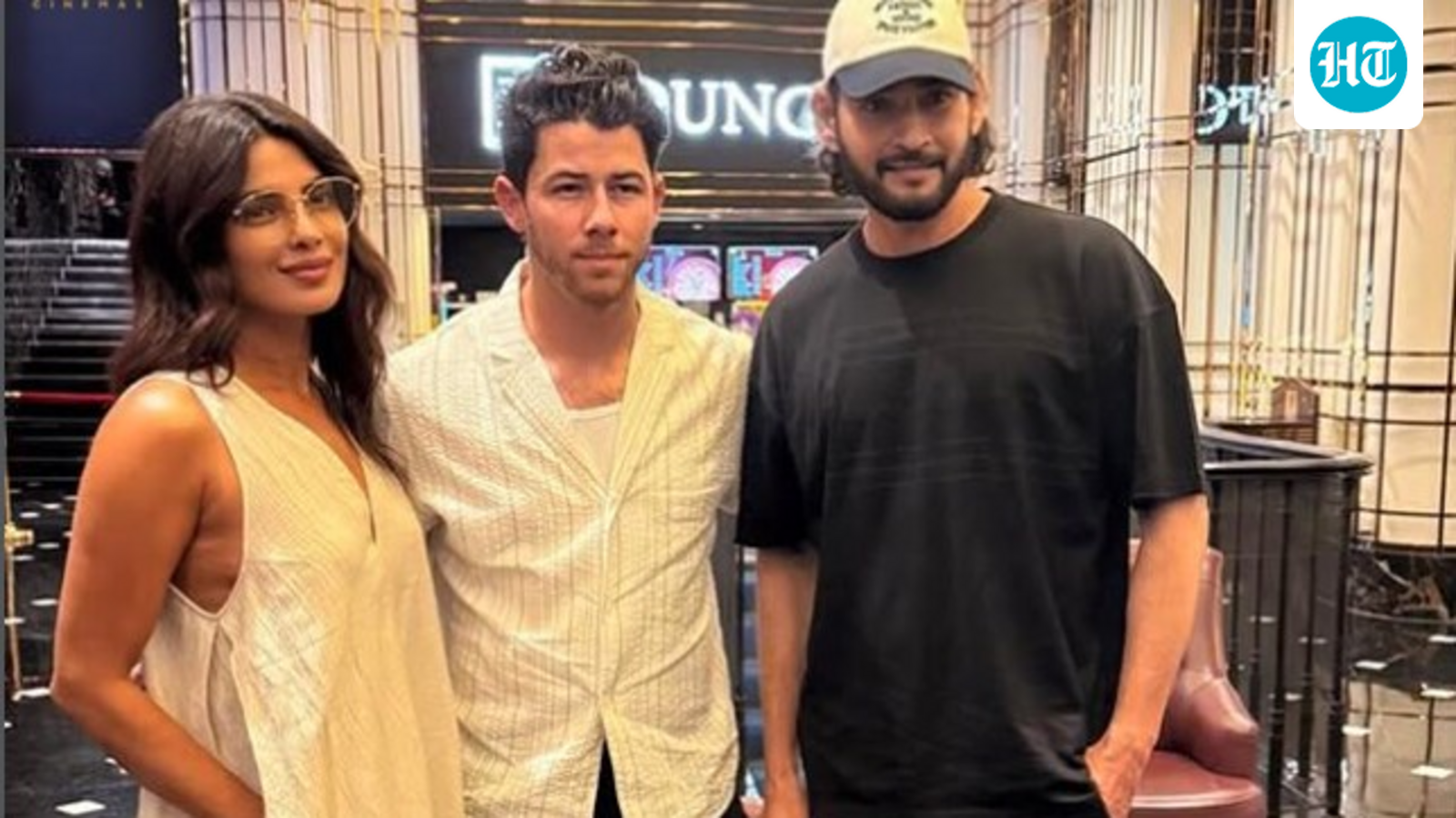 Priyanka Chopra steps out with Nick Jonas and Mahesh Babu for movie night in Hyderabad amid Varanasi shoot. See pics