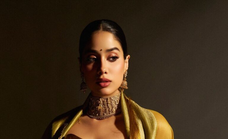 Janhvi Kapoor wore a 24-karat gold-plated sculptural bustier to a wedding