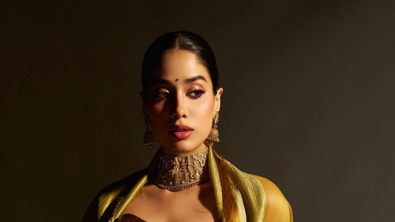 Janhvi Kapoor wore a 24-karat gold-plated sculptural bustier to a wedding