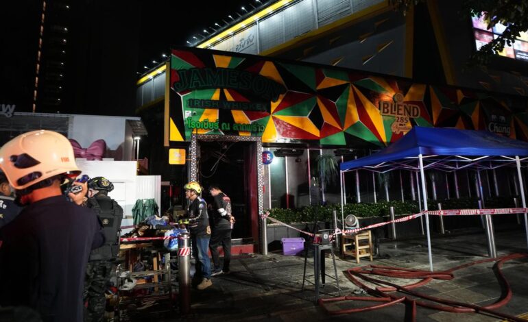 At least 27 killed as fire breaks out at pub in Bangkok