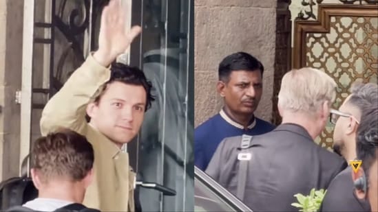 Tom Holland and Christopher Nolan arrive in Mumbai for India premiere of The Odyssey. Watch