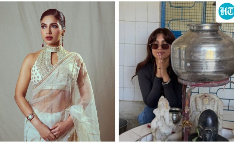 ‘Mandir mein photoshoot?’ Internet irked at Bhumi Pednekar offering prayers inside Shiv temple with sunglasses