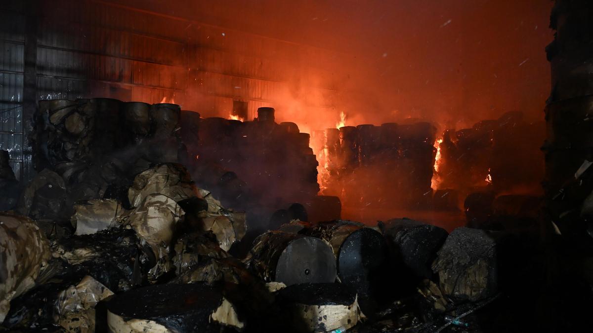 Oil mill gutted in massive fire in Kerala’s Kozhikode