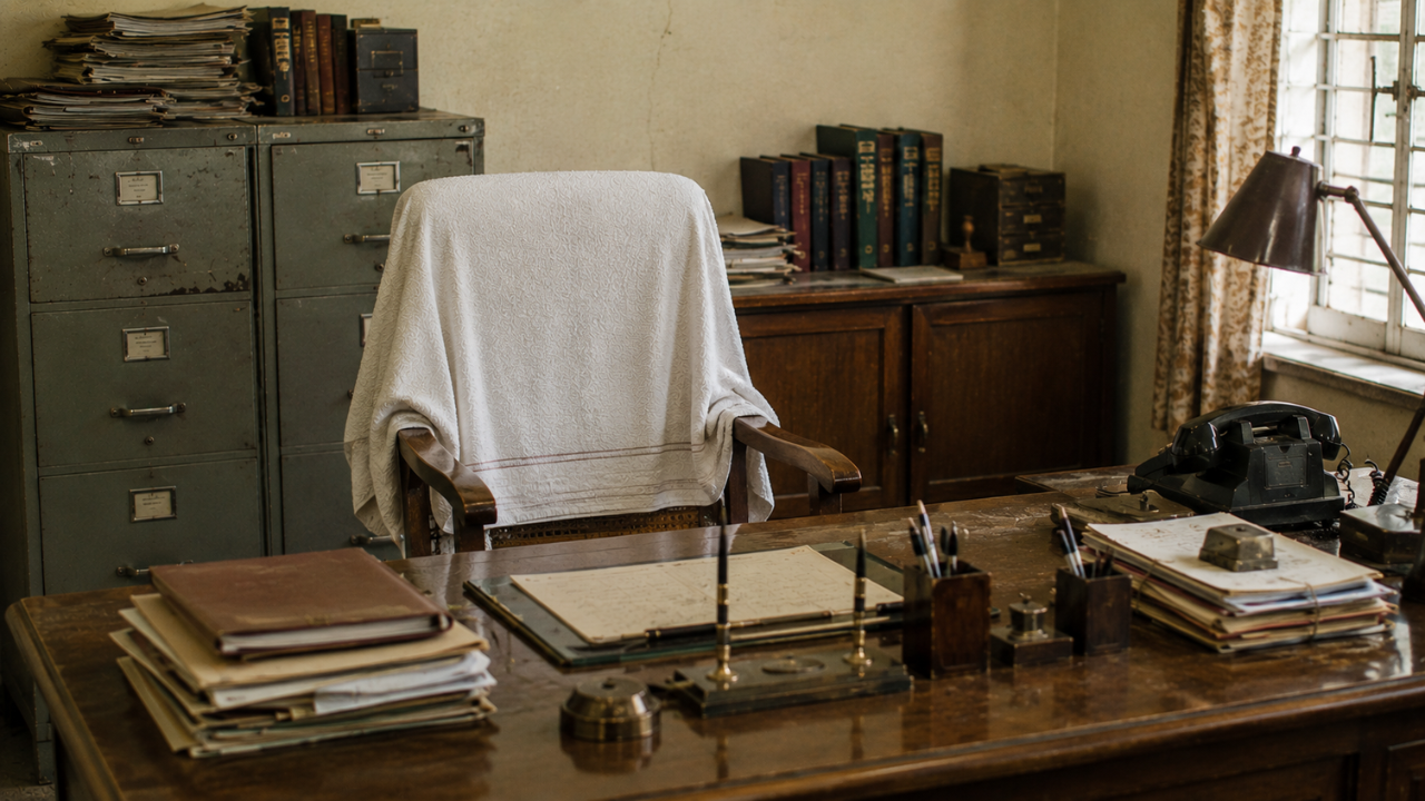 The towel on the chair of Sunil ji