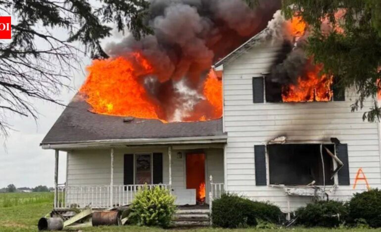 ‘A Fitting Farewell’: An Illinois family gave its old farmhouse one final purpose; about 100 firefighters trained inside before it burned