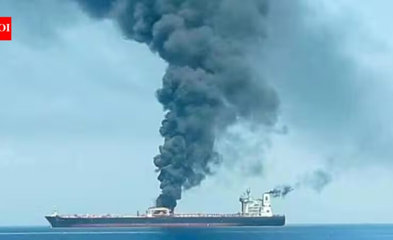 Crew rescued after India-flagged ship hit by projectile sinks | India News