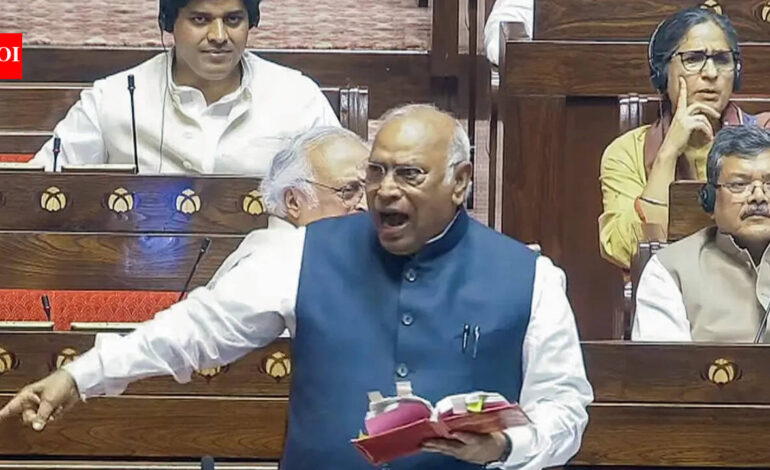 Rijiju raises point of order, Kharge hits back at minister | India News