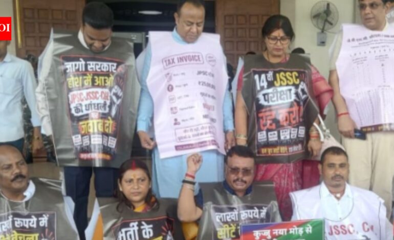 BJP MLAs storm well, disrupt Jharkhand assembly over exam irregularities | India News