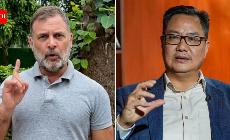 ‘Visible change of heart’: Rijiju challenges Rahul Gandhi to support women’s quota Bill | India News