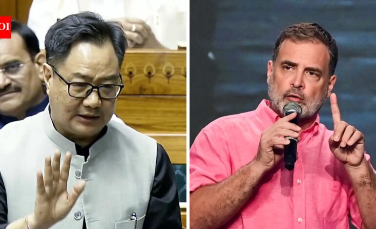 ‘Should have gone to Ranchi’: Rijiju takes dig at Rahul Gandhi over Prayagraj event | India News