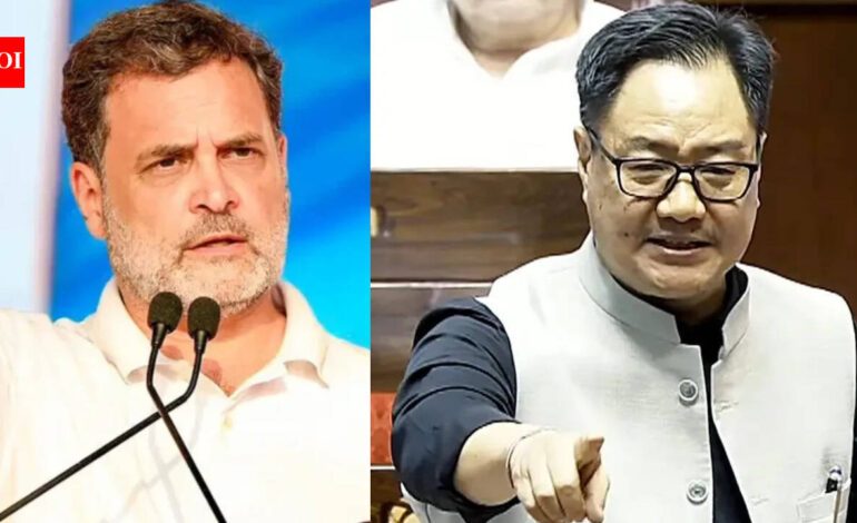 Rijiju, Rahul trade barbs over women’s quota bill rollout | India News