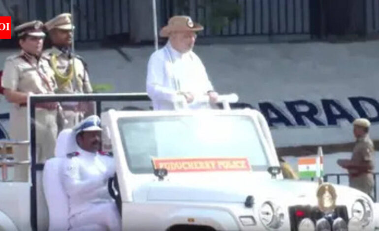 Amit Shah presents President’s Colour to Puducherry Police | India News