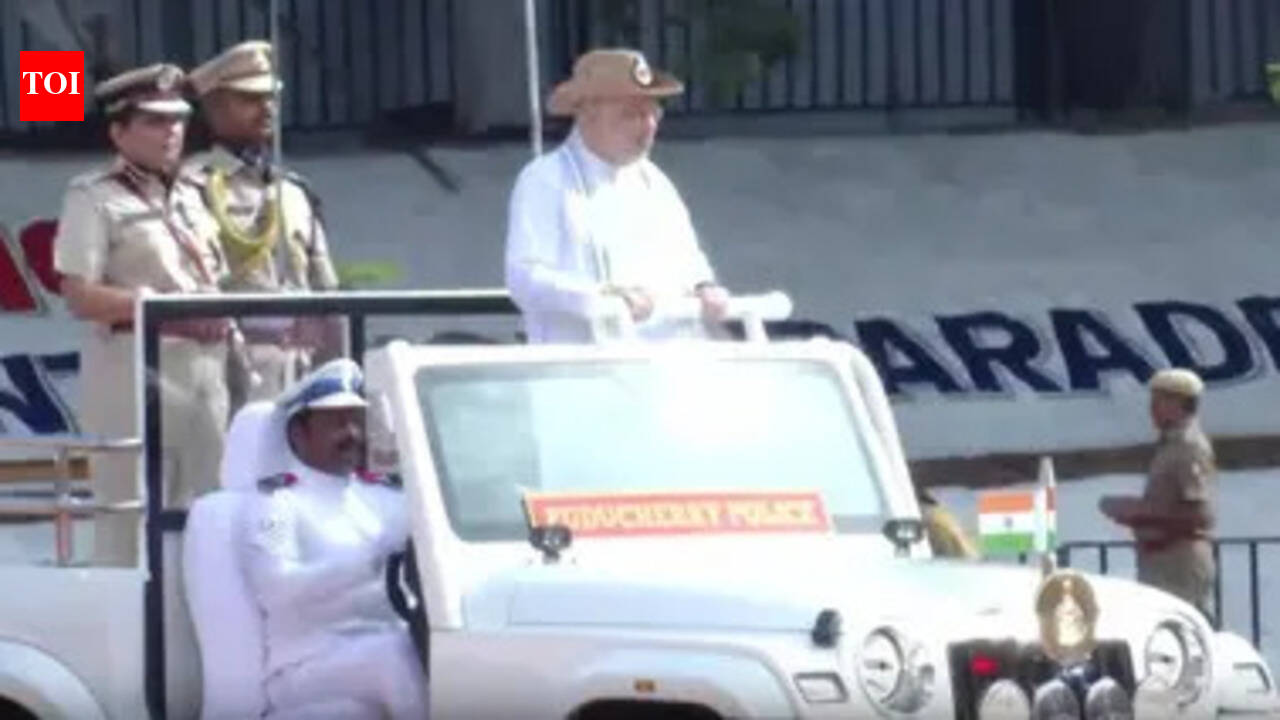 Amit Shah presents President’s Colour to Puducherry Police | India News