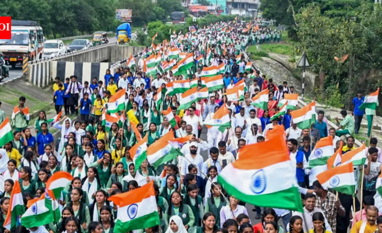 Independence Day: Tiranga Yatra: Patriotic marches held across UP, Haryana ahead of Independence Day | India News