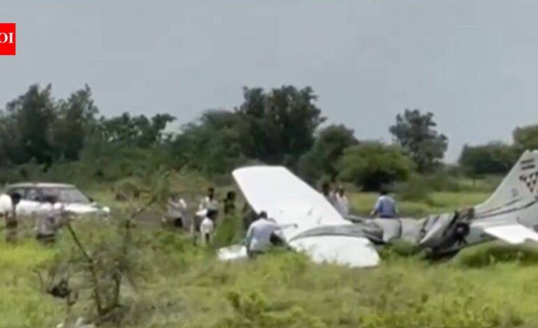 Watch: Trainer aircraft crashes near Baramati airstrip in Maharashtra | India News