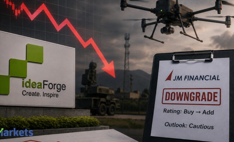 ideaForge Technology shares drop over 9% in two days. JM Financial downgrades rating