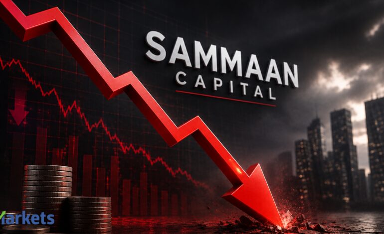 Sammaan Capital shares fall 4% after Q1 profit declines 27% to Rs 243 crore, revenue drops 31%