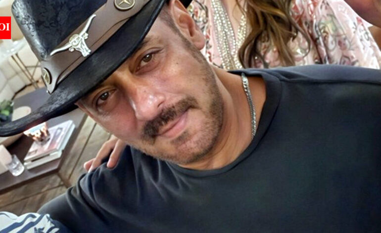 Salman Khan attends David Dhawan’s 75th birthday bash; Poses for pics with Varun Dhawan, Sajid Nadiadwala