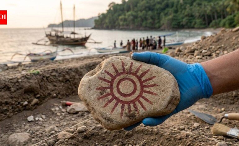 4,000-year-old painted stone in Indonesia reveals symbolic art carried by ancient Austronesian maritime voyagers | World News