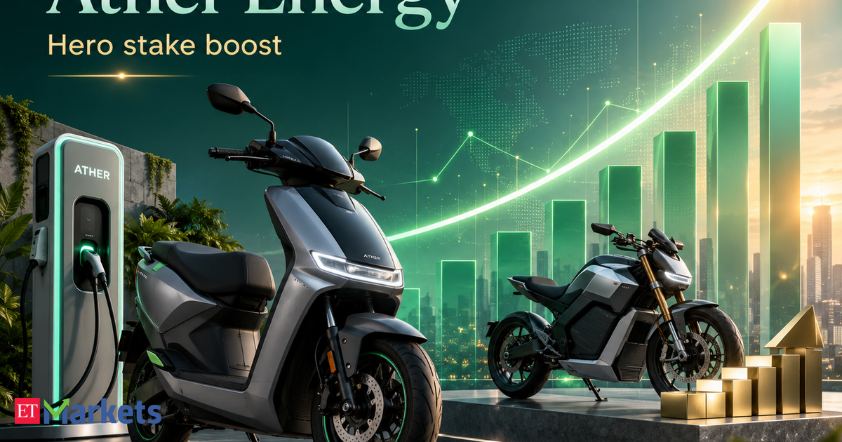 Ather Energy shares rally 4% as Hero MotoCorp plans Rs 1,758 crore investment